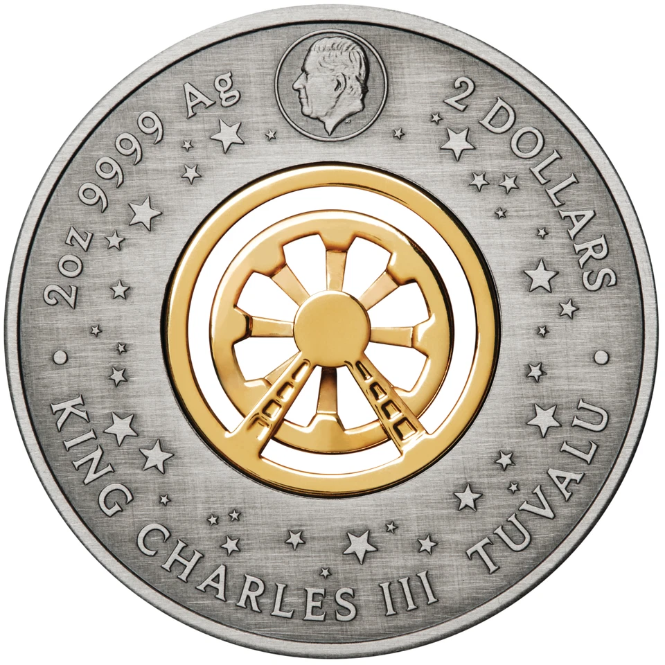 2025 FERRIS WHEEL 2oz .9999 SILVER $2 ANTIQUED Colored COIN 2,000 MINTAGE - Image 2 of 4