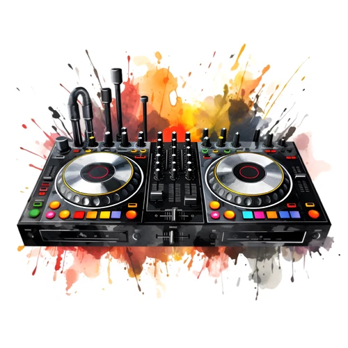 DJ Music Disco Mixing Deck Self Adhesive Vinyl Sticker