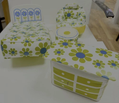 VINTAGE BARBIE 1970s PUFF N PLAY INFLATABLE BLOW UP DOLL FURNITURE EUC