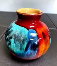 Poole Pottery Hand Thrown And Hand Painted  Abstract Volcano Vase