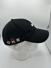 Nike Golf ONE Hat Black FlexFit S/M Swoosh Logo Adjustable Athletic Cap