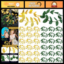 40 Pcs Gold Green Laurel Wreath Headbands for Toga Party, Greek Goddess Props