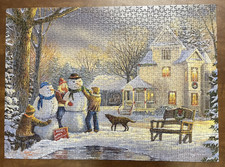 Eurographics Snow Creation Winter Scene 1000 Pc. Puzzle Family Snowman Complete
