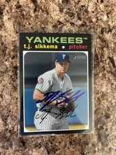 T.J. Sikkema Signed 2020 Topps Heritage Minor League Auto Rc NY Yankees # 111