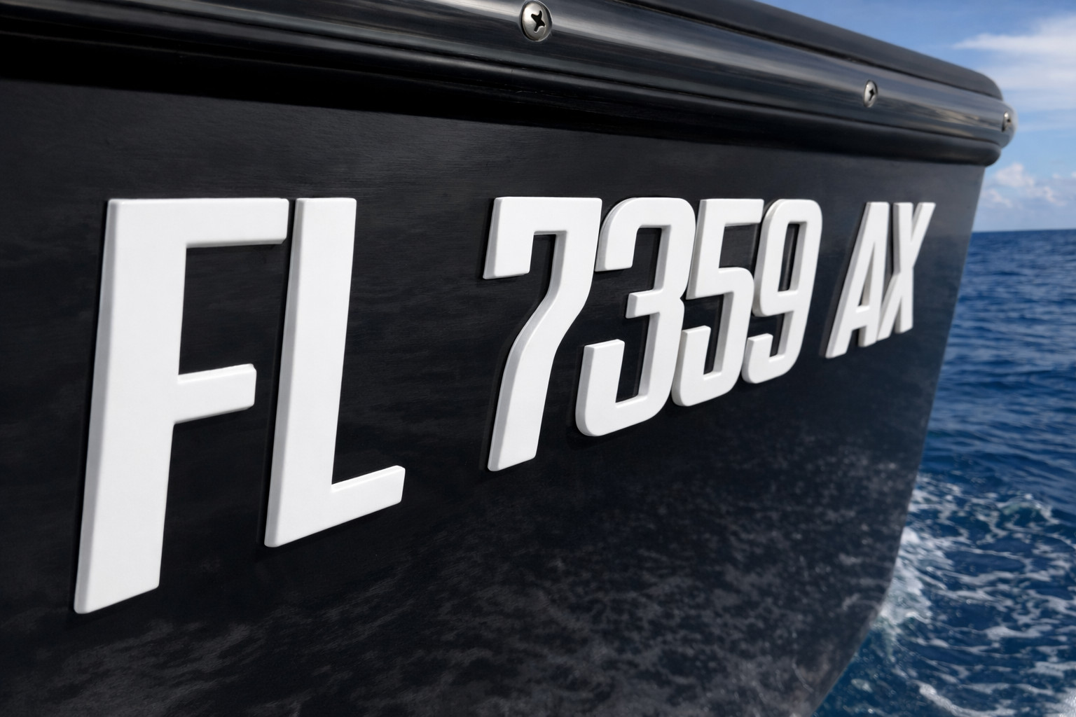 Lettere Numeri di Immatricolazione Barca 3D Rialzati Bianchi | Emblema Grado Marino foto 6