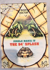 JUNGLE MANIA 4 THE 94 SPLASH A3 FLYER DATED 10/12/94 AT STANTONBURY CAMPUS IV