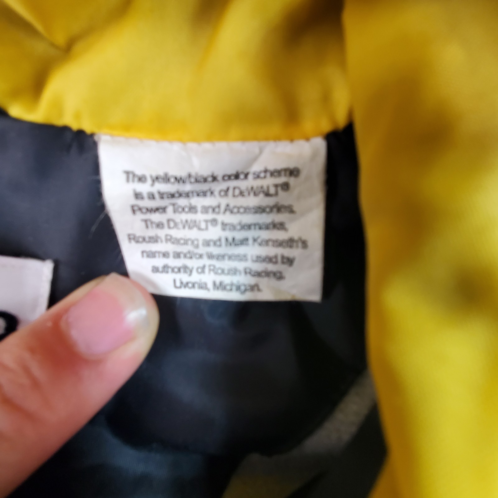  Checkered Flag Sports Nascar Kenseth #17 Zip Up Racing Jacket Lg Black/Yellow 