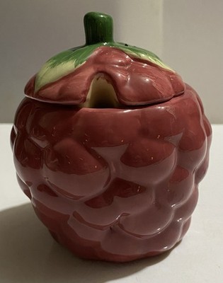 Vintage Market Place Raspberry Jam Jar Porcelain No Chips Or Cracks