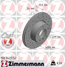 2x ZIMMERMANN Bremsscheibe SPORT Z 150.3427.52 f�r BMW E81 E87 E82 E88 E90 Z4