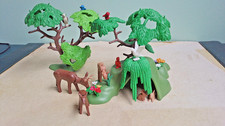 Playmobil  lot accessoires végétation fleurs arbres foret décoration animaux