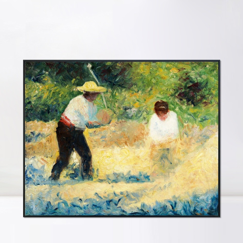 Framed Canvas Giclee Print Art Deutsch Steinbrecher by Georges Seurat Home Decor