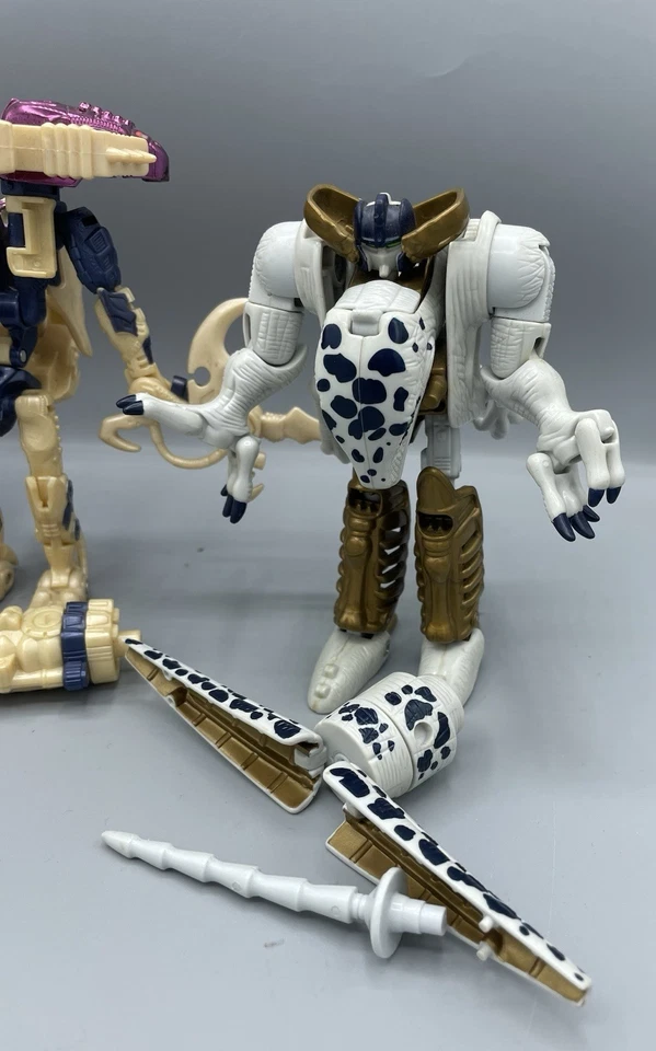 Vintage Hasbro Transformers BEAST WARS Grimlock Bonecrusher Dinobot Complete - Image 4 of 4