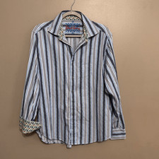 Robert Graham striped men  s dress shirt size large
