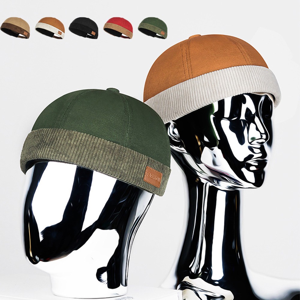 APL Cappello uomo retrò retrò berretto teschio marinaio Boney Roulled Cuched inclinabile ▽