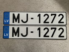 Number License Plate Pair Latvia Latvian Riga Genuine Used LV MJ 1272