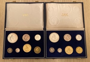 1964 SOUTH AFRICA 7-COIN 2 PROOF SETS GEM NICE IN CASE 5 SILVER COINS .7956 ASW