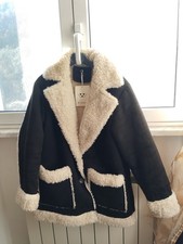 Bellissimo Montone / Shearling Ecologico Nero E Bianco Tg ML Morbido E Caldo