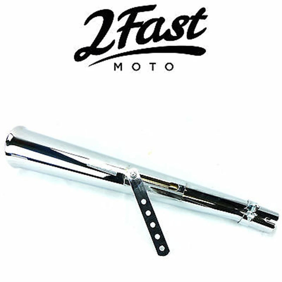 2FastMoto 24" Cromo Barrido Lado Izquierdo Megáfono Silenciador Café Racer 2fm-80-84015 Foto 3 de 4