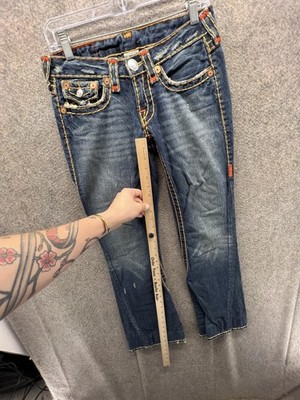 True Religion Joey Super T Jeans Womens 27 Blue Low Rise Bootcut