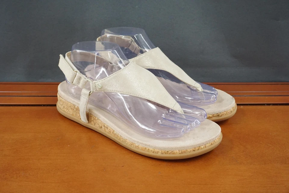 Vionic Kirra II Slingback Sandals Shoes Womens Size 8 Beige Cork Comfort Thong - Image 3 of 4