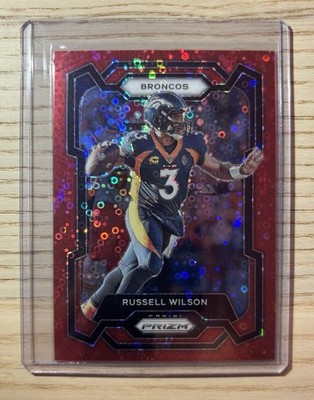Russell Wilson Panini Prizm No Huddle 2023 Denver Broncos /70 Red