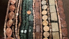 bulk sale //lot of 16 strands mix shape MIX gem stone beads/(n195a)