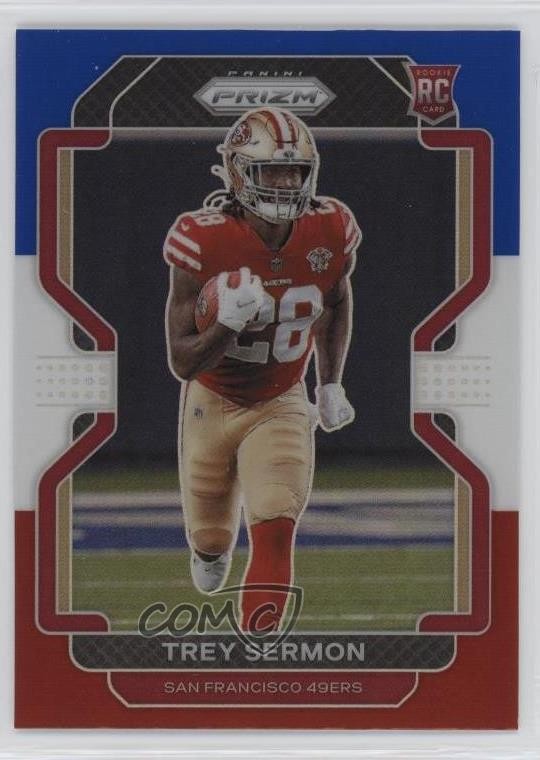 2021 Panini Prizm Rookie Red White & Blue Prizm Trey Sermon #354 16wc