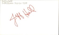 Jeff Hull Signed 3x5 Index Card Cut Royals Autograph Den