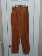 Suede Leather Pants Womens Size 6 Tan Beige Vintage Straight 28x29 K