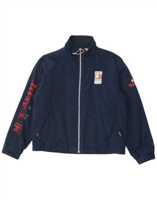 MURPHY & NYE Herren Grafik Bomberjacke UK 40 Large Navy Blau Polyester DA10