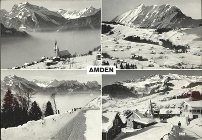 Amden Walensee SG panorama Walensee in fog winter sports field