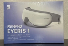RENPHO Eyeris 1 Eye Massager Heated Acupressure Bluetooth Music White NEW