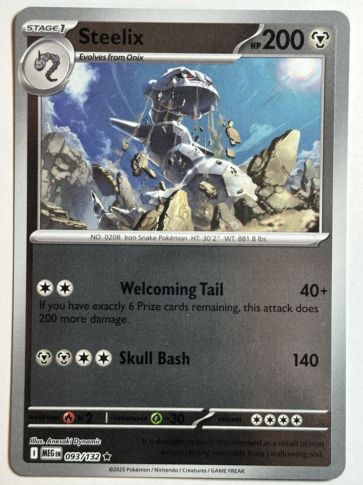 Steelix Reverse Holo ME01: Mega Evolution 093/132 LP-NM Pokémon Card