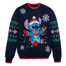 DISNEY Lilo  Stitch LIGHT UP Christmas Holiday Season Sweater Size XL NEW 