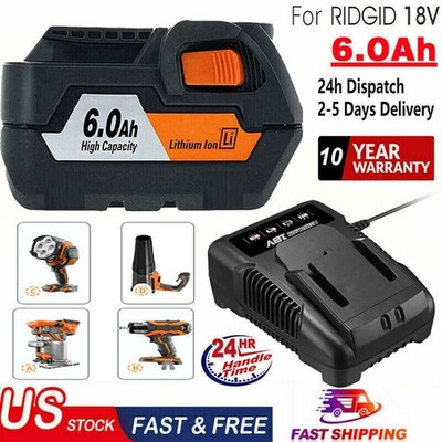 8.0Ah 18 Volt Lithium Battery For Ridgid R840087 R840085 Rigid 18V Tools/Charger