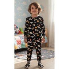Carters Kids Fleece Footed Pajamas Space Planets Rockets Stars One Piece 12/12A