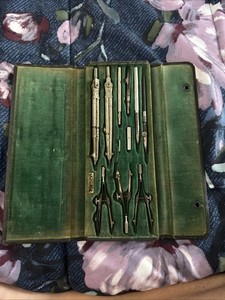Vintage Complete Incomplete Drafting Set With Hard Shell Case Germany