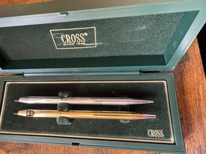Vintage CROSS 10K Gold filled Pen And Chrome/Silver Pencil ATT Extra leads.
