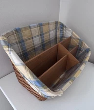Longaberger 2004 Large Desktop Organizer Basket Combo w/Liner Wood Dividers