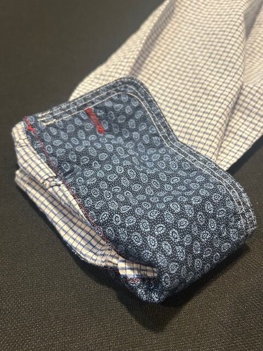 Vintage Italia Men's Checked Long Sleeve Flip Cuff Button Down Shirt - Size S - Picture 6 of 13