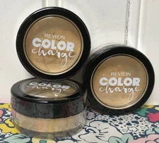 3 SEALED REVLON ~ COLOR CHARGE ~ SHIMMERING POWDER EYE SHADOW - GOLD DUST 102