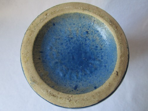 Scheurich Vase 210-18 Keramik Lavavase blau weiße Lava 60er Jahre 19x7,5cm Top - Picture 7 of 8