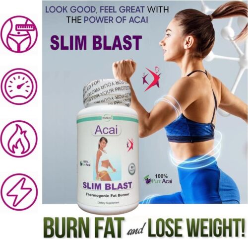 2 Acai Fat Burner Diet Pills Strong Weight Loss Slimming Tablets T5 Slim Blast - Picture 8 of 21