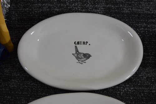 7 Nest Chirp Oval Snack Plates M Studios Magenta Original Rae Dunn Rare Lot - Bild 8 von 24