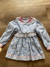 VINTAGE Hi-Girls Inc. Smocked Collared Dress Floral Pastel Size 4