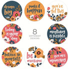 Positive Belief Motivational Encouragement Stickers 2.5cm 50/100pc Inspiration