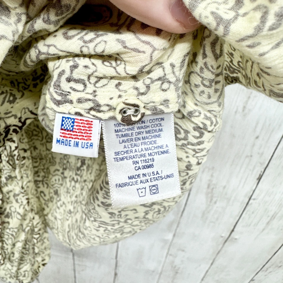 Camiseta sin mangas Steve Alan para mujer P abotonada cachemira patrón floral cuello en V frente algodón Foto 3 de 4