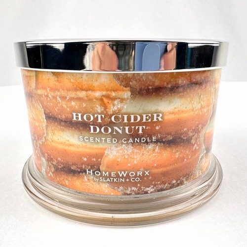 HomeWorx Candle Hot Cider Donut by Harry Slatkin 4 wick 18oz 3055 hrs NEW eBay