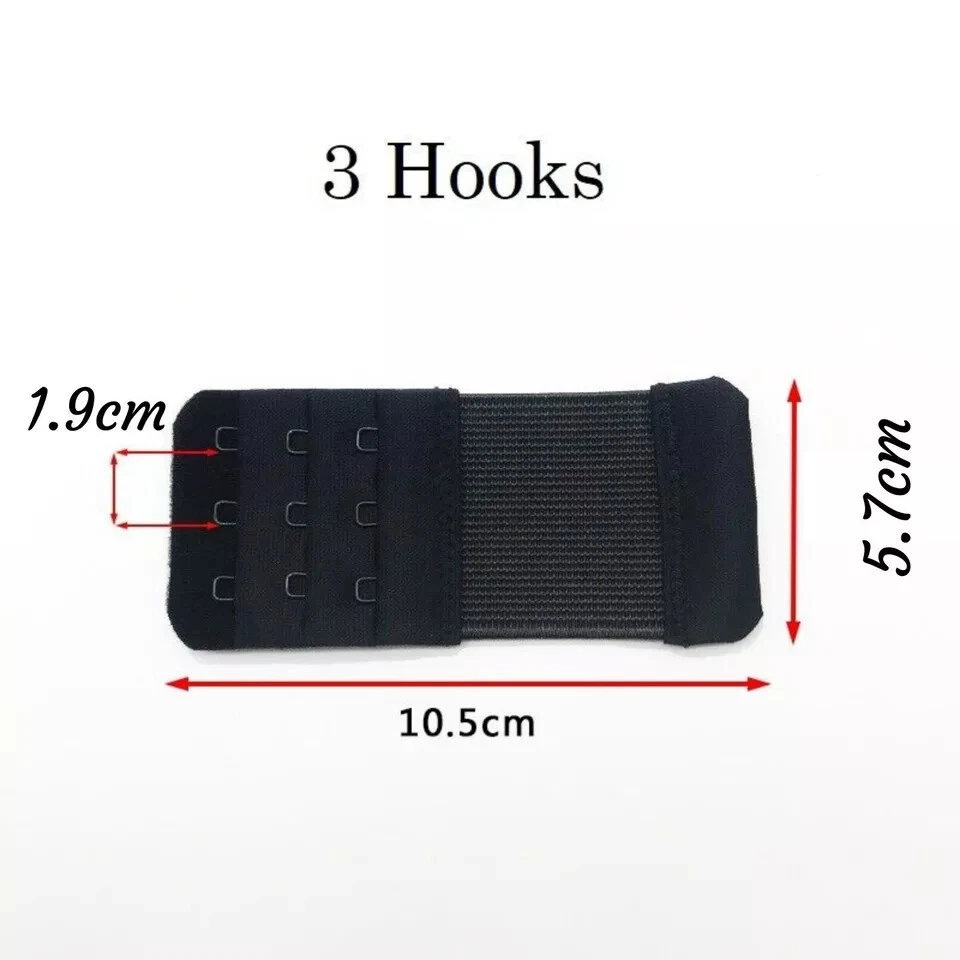 3ROW 2,3,4 Hook Bra Extender Extension Bra Strap Strapless Underwear Maternity - Image 2 of 4