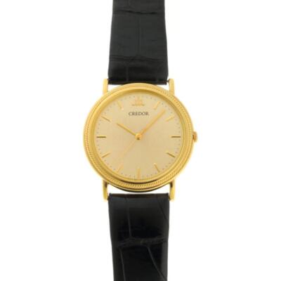 SEIKO CREDOR 8N81-7010 Quartz Silver Dial Yellow Gold